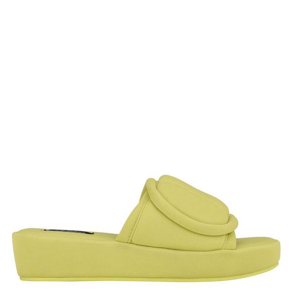 Nine West Lounge Platform Yellow Slippers | South Africa 80T33-7D07